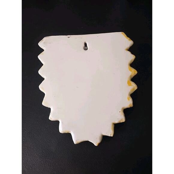 Pair Vintage yellow pink floral Wall Pocket Vases Planters Cottagecore Cottage - Picture 5 of 7